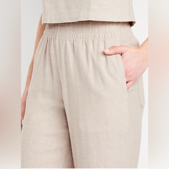 NEW…Old Navy High Waisted Linen Blend Ankle Pants - Picture 3 of 5